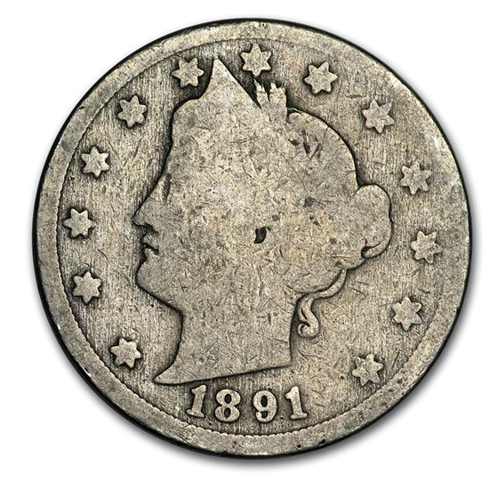 1891 Liberty Head V Nickel Good 1891 Liberty Head V Nickel Good